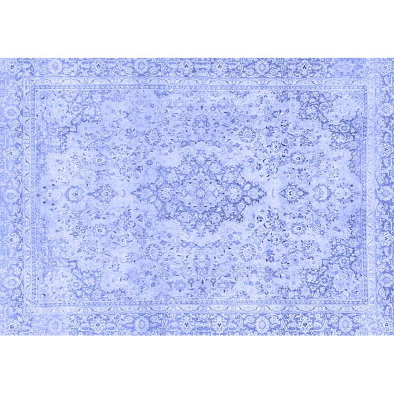 Ahgly Company Indoor Rectangle Abstract Blue Modern Area Rugs, 2' x 4'