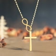 thumbnail image 1 of Jiaroswwei Women Alloy Necklace Electroplating Anti Rust Cross Design Pendant Necklace for Party, 1 of 8