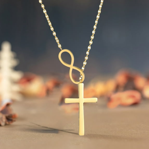 Jiaroswwei Women Alloy Necklace Electroplating Anti Rust Cross Design Pendant Necklace for Party