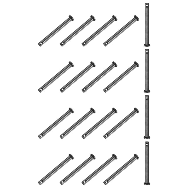Uxcell Paquete de 20 Pasadores de Clevis de Un Solo Orificio, M5x50mm Pasadores de Clevis de Cabeza Plana de Acero al Carbono Reutilizables
