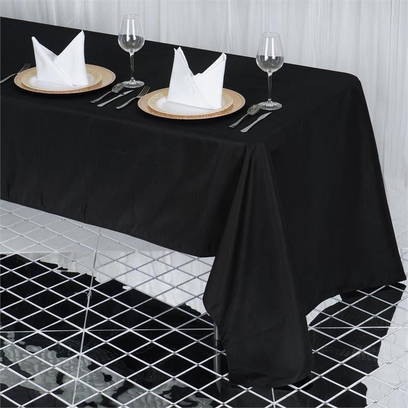 Efavormart 60x126" Seamless Premium BLACK Linens Polyester Rectangle