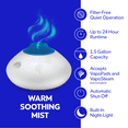thumbnail image 3 of Vicks Warm Steam Vaporizer Humidifier with Night Light, 1.5 gal, 600 Sq. ft, White, V150SGNLUPCV2, 3 of 8