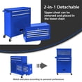 thumbnail image 3 of Aukfa Tool Box, 2 in 1 Steel Rolling Tool Chest & Cabinet on Wheels for Garage, 8-Drawers, Blue, 3 of 17