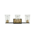 thumbnail image 2 of Sidney 3-Light Bathroom Vanity Light in Matte Black with Warm Brass Accents, 2 of 6
