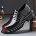 thumbnail image 3 of Men's Gradient Polished Leather Oxford Dress Shoes Thick Sole Formal Business Shoes, 3 of 4