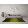 thumbnail image 3 of Ahgly Company Machine Washable Indoor Round Abstract Yellow Contemporary Area Rugs, 7' Round, 3 of 4