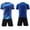 Blue A, variant on BRGZLK Kids Boys 2 Piece Sport Outfits Summer 2026 Print Breathable Comfortable Relaxed V-Neck Short Sleeve Soccer Jersey and Shorts Tracksuit Red L