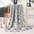 thumbnail image 2 of Cartoon Construction Vehicles Houses Blanket,Comfortable Soft Lamb Wool Throw Blanket,All Season,Warm Lightweight Blankets for Sofa Bed Couch Living Room Chair,50"x60", 2 of 4