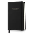 thumbnail image 3 of Minimalism Art, Premium Hard Cover Notebook Journal, X-Small Pocket Size B6 4.5" x 6.5", 122 Numbered Pages, Gusseted Pocket, Ribbon Bookmark, Extra Thick Ink-Proof Paper 120gsm (Plain, Black), 3 of 9