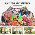 thumbnail image 4 of Daiia Butterflies And Flowers Painting Pattern Women's Fashion Hoodies & Sweatshirts with Kangaroo Pocket Hooded Sweatshirt with Eye-catching Drawstrings-XX-Large, 4 of 7