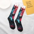 thumbnail image 6 of Bingfone Compression Socks for Women and Men Long Socks for Running Athletic Cycling Nurse-Red Flame Wolf Head, 6 of 8