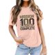 thumbnail image 2 of Camiseta informal de mujer con estampado de corazones de San Valentín, cuello redondo y manga corta: tejido suave, diseño adorable para San Valentín o para el día a día, 2 of 5