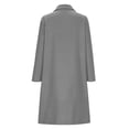 thumbnail image 6 of Olyvenn Winter Long Blazer Coat for Women Double Breasted Lapel Long Sleeve Trench Coat Business Overcoat with Pocket Gray M, 6 of 8