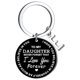 thumbnail image 1 of Llaveros para mujer, llavero de billetera, llavero de auto, lindo llavero DIY para mi hija, llavero de acero inoxidable negro con apellido de 26 letras, 2,5 cm, decoraciones de moda, 1 of 3
