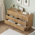 thumbnail image 3 of Danolapsi 6 Drawer Dresser,Modern Drawer Chest,Wide Storage Dresser Chest Cabinet Organizer Unit with Gold Handle,Wood Double Chest of Drawers and Storage Organizer for Living Room,Hallway,Entryway, 3 of 7