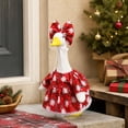 thumbnail image 7 of Christmas Goose Outfit Dress Costume for Outdoor Decor | for 23" High Cement or Plastic Porch Goose, Yard Lawn Outdoor Garden Patio Xmas Holiday Decor, 7 of 7