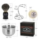 thumbnail image 5 of Kit de brochas de afeitar para hombre, juego de brochas de afeitar 4 en 1 que incluye brocha de afeitar de pelo de tejón, cuenco de afeitar de acero inoxidable, soporte de afeitar y jabón, 5 of 6