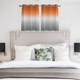 thumbnail image 4 of Burnt Orange Gray Ombre Kitchen Curtains Short 45 Inch Length, Modern Gradient Abstract Art Grommet Top Bedroom Living Room Curtains, Light Filtering Cafe Curtain Drapes 2 Panels Set 84''x45'', 4 of 9