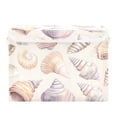 thumbnail image 7 of Yayeee Collapsible Cube Storage Bin with Lid Fabric Closet Decorative Basket with Handles, Orange Watercolor Seashells, 7 of 7