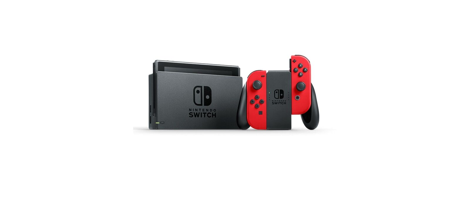 Nintendo Switch Gaming Console with 2 Neon Red JoyCon, Refurbished