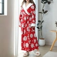 thumbnail image 1 of RXIRUCGD Womens Splicing Together Snowflake Print Plush Have More Cash Than Can Be Accounted For Winter Thickening Keep Warm Bathrobe Robe( Red, Size:XL ), 1 of 9