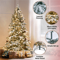 thumbnail image 6 of Alden Design 6 Ft. Pre-Lit Snow Flocked Christmas Tree with 400 White LED Lights, Green, 6 of 12