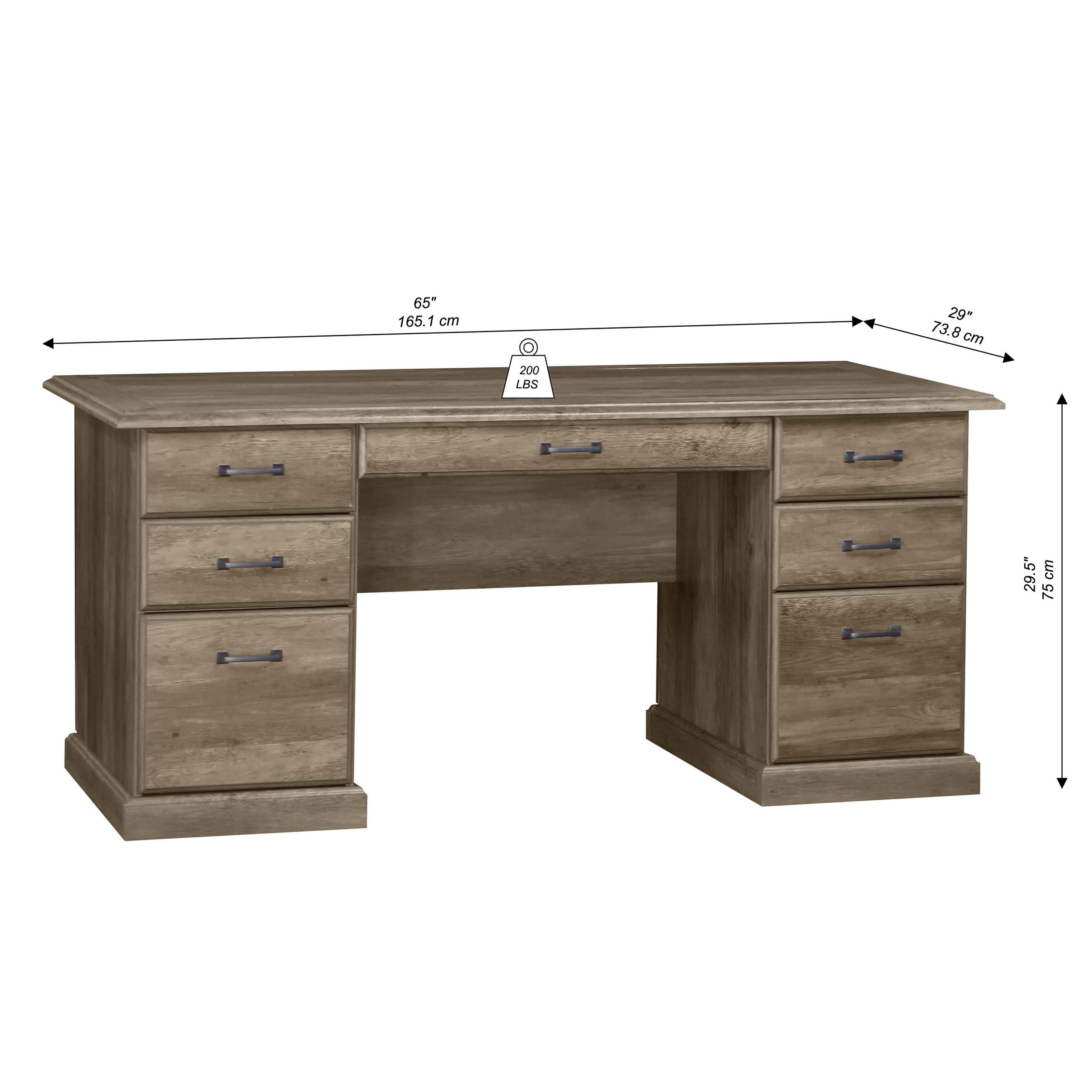Saint Birch Honduras 65" Executive Desks in Rustic Oak