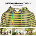 thumbnail image 4 of Lsque Mardi Gras Purple Yellow Plaid Pattern Casual Women's Hoodie,Hooded Sweatshirt with Kangaroo Pocket,Pullover Hoodie with Eye-catching Drawstrings-Large, 4 of 7