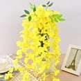 thumbnail image 3 of Flores Artificiales de Glicina, Plantas Artificiales de Wisteria Colgantes, Flores Artificiales para Hogar, Habitación, Boda, Fiesta, Jardín, Columpios, Iglesias(Amarillo), 3 of 4
