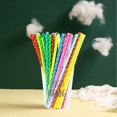 thumbnail image 2 of Paquete de 200 pajitas de papel para beber, pajitas de papel de colores desechables, colores surtidos, 100% biodegradables #yg, 2 of 2