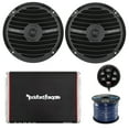 thumbnail image 2 of Marine Speaker And Amp Combo Of 2x Rockford Fosgate RM0652 6.5" Marine Audio Speakers Bundle With a 300-Watt 2-Channel Boosted Rail Amplifier W/ Bluetooth preamp controller + 50Ft Speaker Wire (Black), 2 of 4