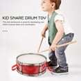 thumbnail image 3 of OULII Red Snare Drum for Enthusiast Percussion Playing and Musical Skill Building, 3 of 5