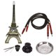 thumbnail image 1 of Juego de 2 mangueras para cachimba, juego de cachimba con eje de torre de París de Metal con cuenco con Base de jarrón y pinzas para viajar a casa, 1 of 14