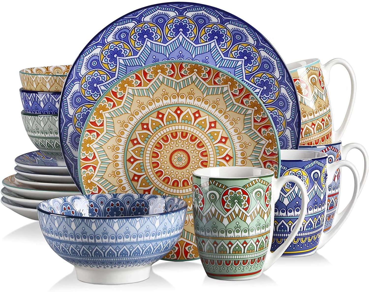 vancasso Natsuki Dinnerware Set 16 Pieces Porcelain Plates and Bowls