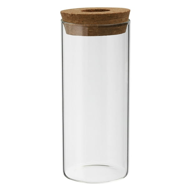 Uxcell Jarrón cilíndrico de vidrio de 5.9"x2.6" para propagación de plantas, terrario, maceta de vidrio de escritorio con tapón de corcho