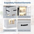 thumbnail image 4 of IVV 58-Inch TV Stand with 24" Electric Fireplace Insert, LED Entertainment Center with 2 Glass Doors & 2 Drawers & Adjustable Light Strip, Rustic Media Cabinet for Living Room, Brown+White, 4 of 7
