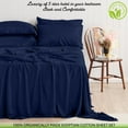 thumbnail image 3 of Real 800 Thread Count, 100% Organic natural Cotton, 6" Deep Pocket Sheet Set [39" X 84"] Twin-XXL Size, Navy Blue, 3 of 8