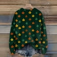 thumbnail image 5 of Long Sleeve Pullover Sweaters For Women O Neck Casual Cute Printing Knit Oversized Sweater for Fall and Winter, Christmas Snowflake Print, Cozy and Festive, Christmas Sweaters for Women ,Dark Green,L, 5 of 6