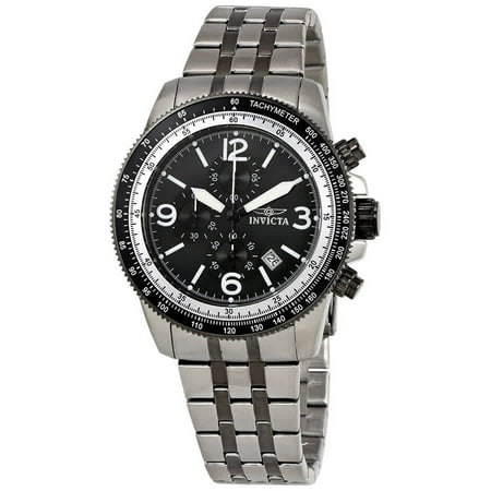 Black Bezel Watch - 21389 Men's Specialty Chrono Two-Tone Steel Black Mop Dial Black Bezel Watch