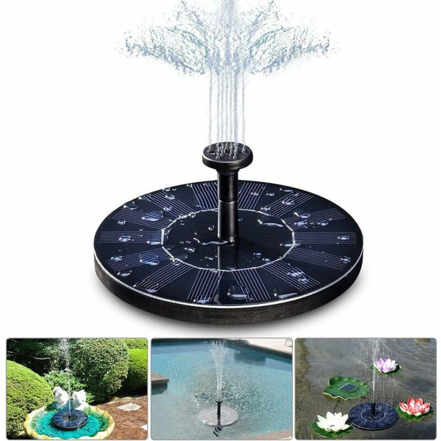 Fuente solar, bomba solar para estanque de 1,4 W con 4 efectos, Altura máxima 70 cm, bomba solar, bomba de fuente flotante solar para estanque de jardín o acuario, fuente para pájaros, baño F