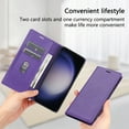 thumbnail image 3 of Allytech Galaxy S21 Ultra Wallet Case with Cards Holder, PU Leather RFID Blocking Shockproof Flip Cover Stand Anti-Scratch Retro Business Wallet Case for Samsung Galaxy S21 Ultra - Purple, 3 of 6
