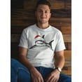 thumbnail image 2 of Shark In Santa Hat Pen Style T-Shirt Men -Image by Shutterstock, Male 3X-Large, 2 of 4