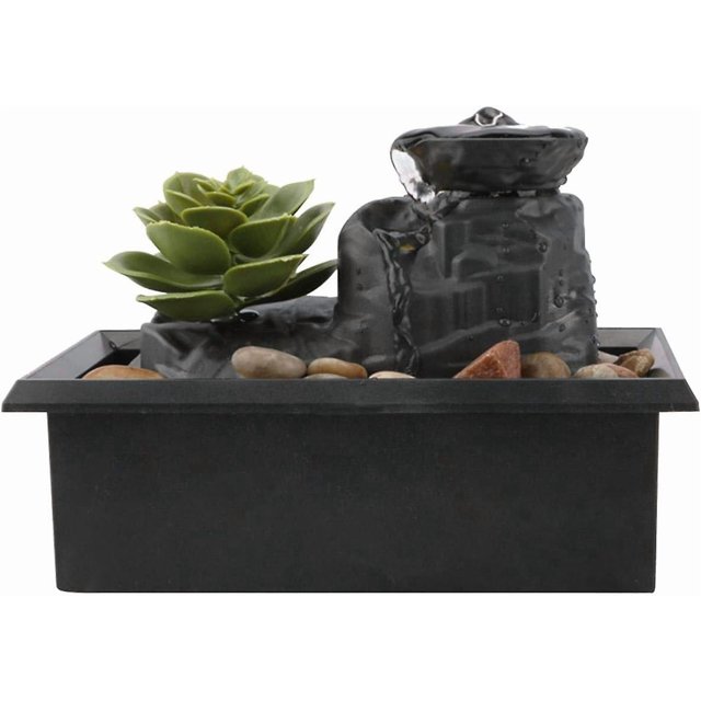 Tabletop Fountain - 4.5 ' Indoor Water Lily Water Fountain - USB Charging - LED Light - For Office, Home, Bedroom