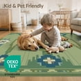 thumbnail image 4 of ODIKA 4'x6' Olive Green Southwestern Geometric Washable Area Rug Traditional Aztec Motifs With Stepped Border Design And Symmetrical for Home Office, Under Desk, Non-Slip Chair-Friendly, Flatwoven, 4 of 7