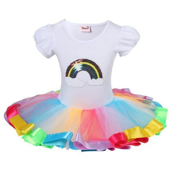 Wenchoice Rainbow Sequins Ballet Dress Girl'S M(3Y-4Y)