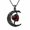 A, variant on Midir&Etain Bat Necklace for Women, Gothic Jewelry Moon and Rose Pendant Necklace with Black Zircon, Trendy Halloween Gift for Her