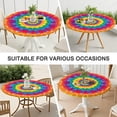 thumbnail image 7 of Yellow Tie Dye Spiral Pattern Round Fitted Tablecloth with Elastic Edge,Dining Table Cover Waterproof,Outdoor Round Tablecloth for Camping,Dining,Indoor and Outdoor, 7 of 7