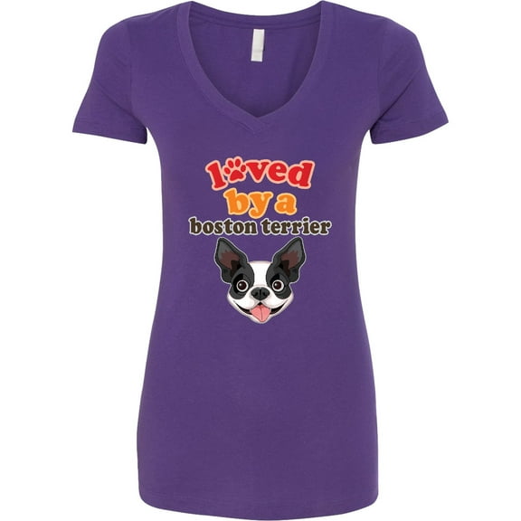 Inktastic Boston Terrier Dog Women's V-Neck T-Shirt
