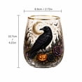 thumbnail image 3 of Halloween Witch Floral Themed Wine Glass with Gold Rim, Decorative Drinking Glass, Elegant Glass Cup for Cold Drinks, 4.2*2.7 Inch, Ideal Gift for Festival, 3 of 7