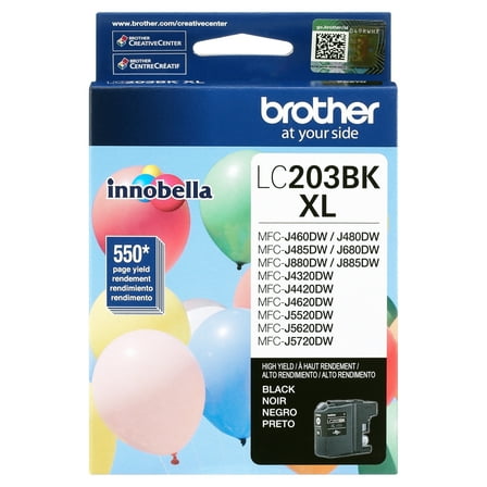 Brother Genuine Standard-yield Black Ink Cartridge, LC203BK